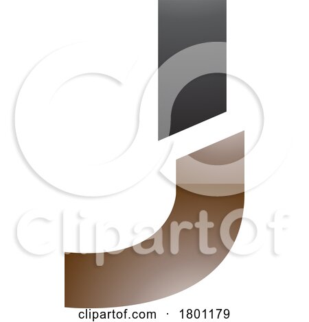 Brown and Black Glossy Split Shaped Letter J Icon by cidepix