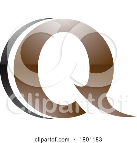 Brown and Black Glossy Spiky Round Shaped Letter Q Icon by cidepix