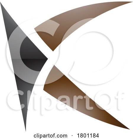 Brown and Black Glossy Spiky Letter K Icon by cidepix