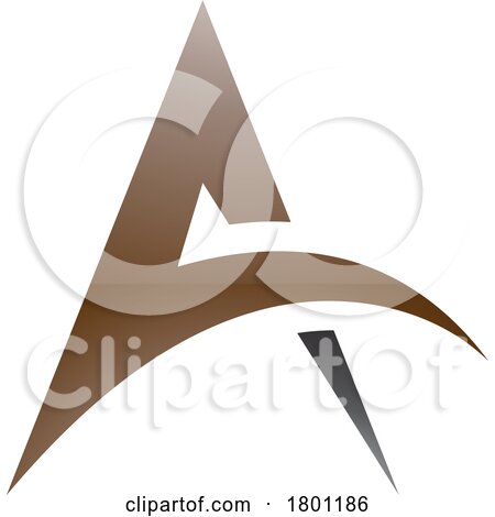 Brown and Black Glossy Spiky Arch Shaped Letter a Icon by cidepix