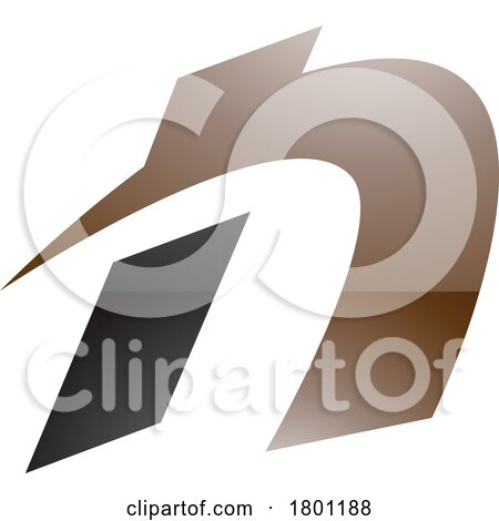 Brown and Black Glossy Spiky Italic Letter N Icon by cidepix