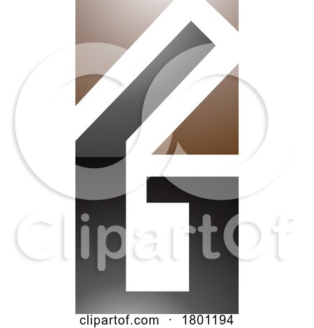 Brown and Black Glossy Rectangular Letter G or Number 6 Icon by cidepix