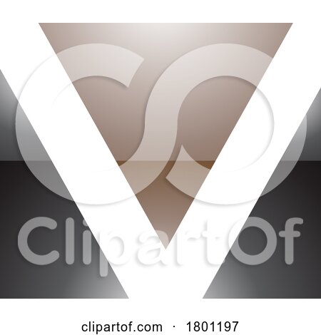 Brown and Black Glossy Rectangular Shaped Letter V Icon by cidepix