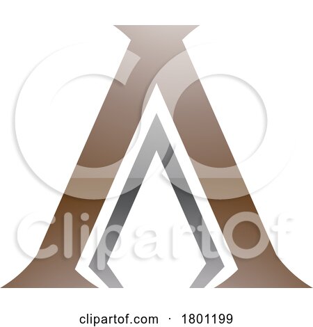 Brown and Black Glossy Pillar Shaped Letter a Icon by cidepix