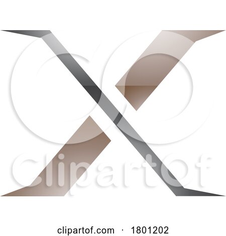 Brown and Black Glossy Pointy Tipped Letter X Icon by cidepix