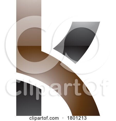 Brown and Black Glossy Lowercase Letter K Icon with Overlapping Paths by cidepix