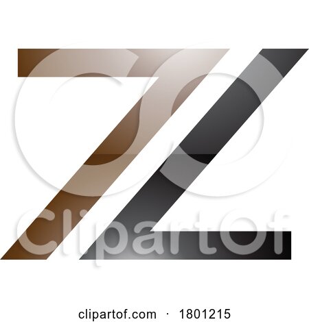 Brown and Black Glossy Number 7 Shaped Letter Z Icon by cidepix