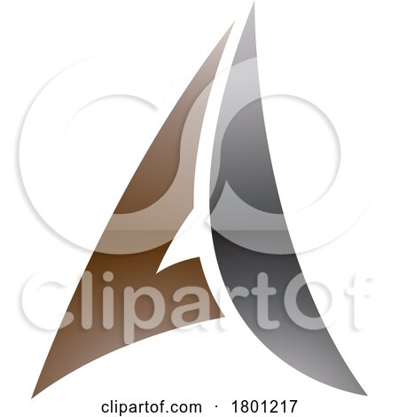 Brown and Black Glossy Paper Plane Shaped Letter a Icon by cidepix