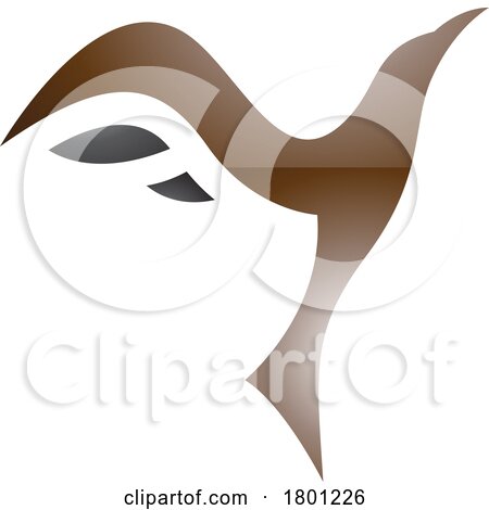 Brown and Black Glossy Rising Bird Shaped Letter Y Icon by cidepix
