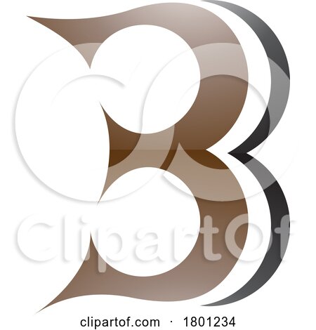 Brown and Black Curvy Glossy Letter B Icon Resembling Number 3 by cidepix