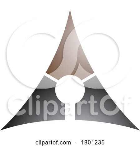 Brown and Black Deflated Glossy Triangle Letter a Icon by cidepix