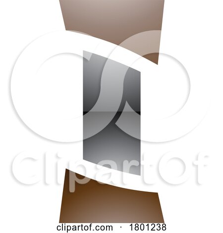 Brown and Black Glossy Antique Pillar Shaped Letter I Icon by cidepix