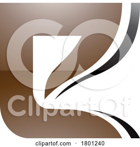 Brown and Black Wavy Layered Glossy Letter E Icon by cidepix