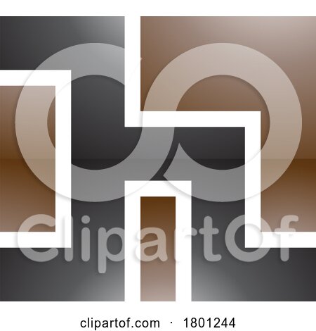Brown and Black Square Shaped Glossy Letter H Icon by cidepix