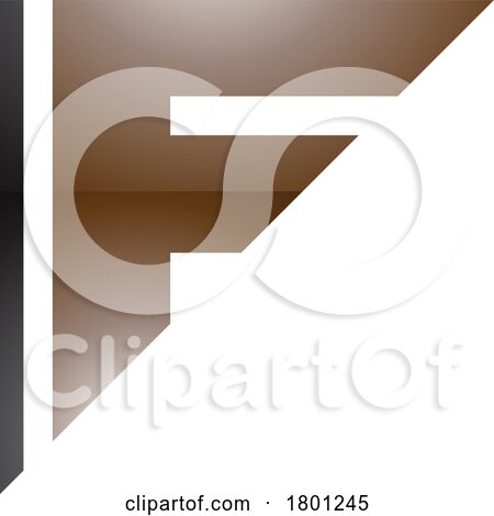 Brown and Black Triangular Glossy Letter F Icon by cidepix