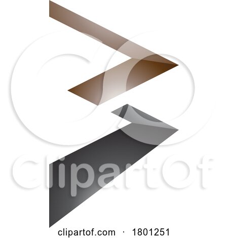 Brown and Black Glossy Zigzag Shaped Letter B Icon by cidepix