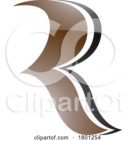 Brown and Black Glossy Wavy Shaped Letter R Icon by cidepix