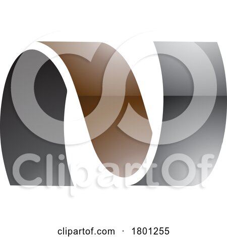 Brown and Black Glossy Wavy Shaped Letter N Icon by cidepix