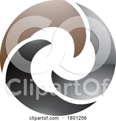Brown and Black Glossy Wave Shaped Letter O Icon by cidepix