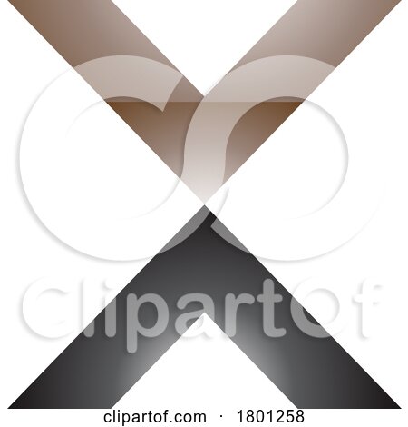 Brown and Black Glossy V Shaped Letter X Icon by cidepix