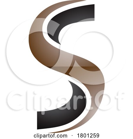 Brown and Black Glossy Twisted Shaped Letter S Icon by cidepix