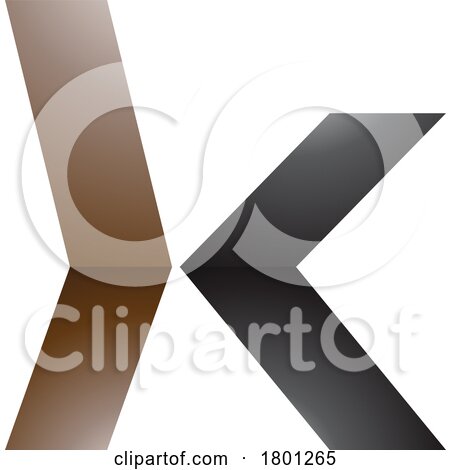 Brown and Black Glossy Lowercase Arrow Shaped Letter K Icon by cidepix