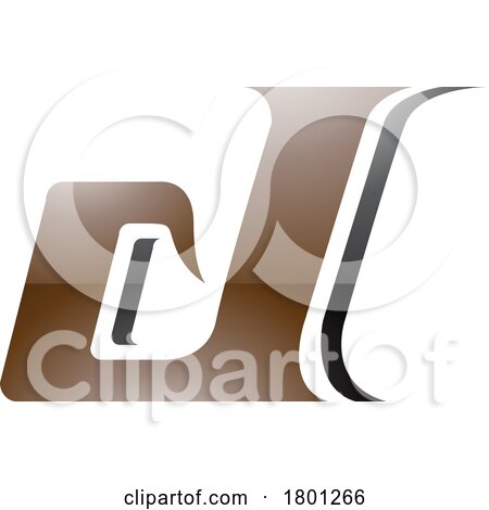 Brown and Black Glossy Lowercase Italic Letter D Icon by cidepix