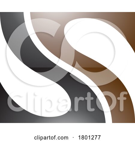 Brown and Black Glossy Fish Fin Shaped Letter S Icon by cidepix