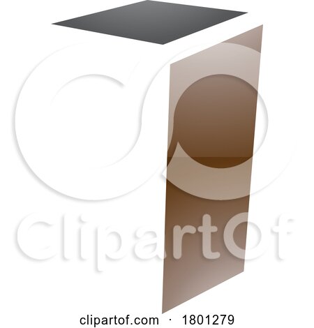 Brown and Black Glossy Folded Letter I Icon by cidepix