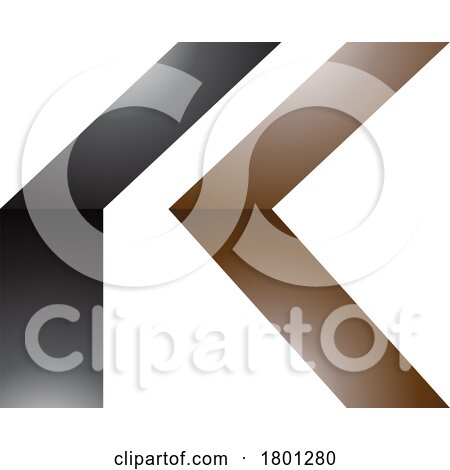 Brown and Black Glossy Folded Letter K Icon by cidepix