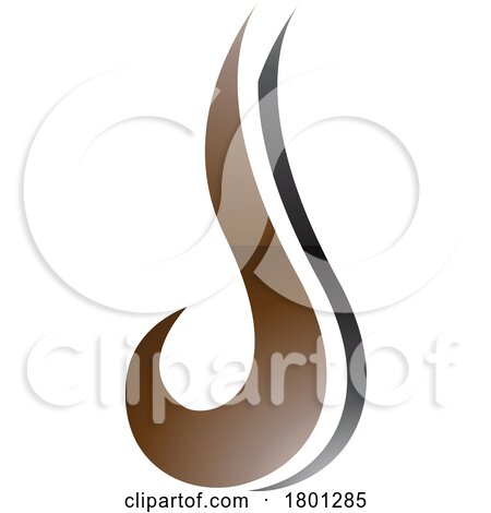 Brown and Black Glossy Hook Shaped Letter J Icon by cidepix