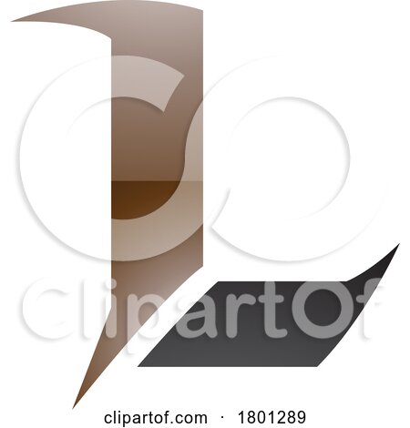 Brown and Black Glossy Letter L Icon with Sharp Spikes by cidepix