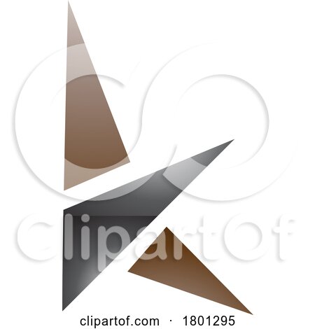 Brown and Black Glossy Letter K Icon with Triangles by cidepix