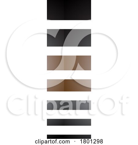 Brown and Black Glossy Letter I Icon with Horizontal Stripes by cidepix