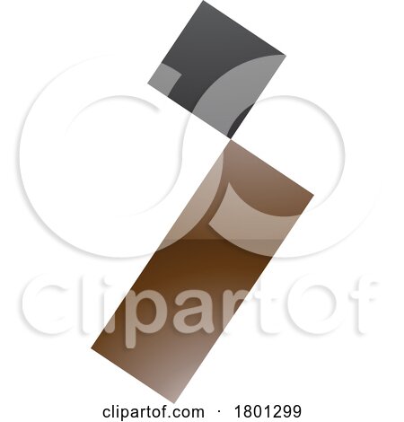 Brown and Black Glossy Letter I Icon with a Square and Rectangle by cidepix