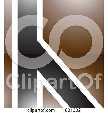 Brown and Black Glossy Letter H Icon with Straight Lines by cidepix