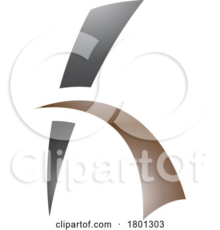 Brown and Black Glossy Letter H Icon with Spiky Lines by cidepix