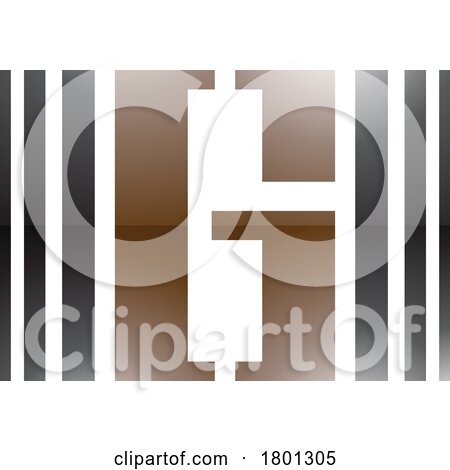 Brown and Black Glossy Letter G Icon with Vertical Stripes by cidepix