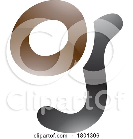 Brown and Black Glossy Letter G Icon with Soft Round Lines by cidepix