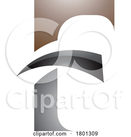 Brown and Black Glossy Letter F Icon with Pointy Tips by cidepix