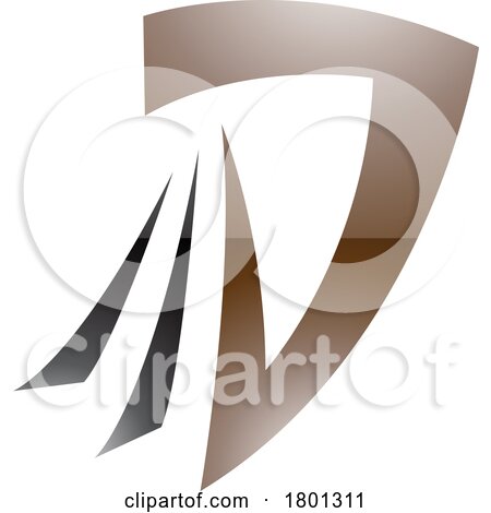 Brown and Black Glossy Letter D Icon with Tails by cidepix