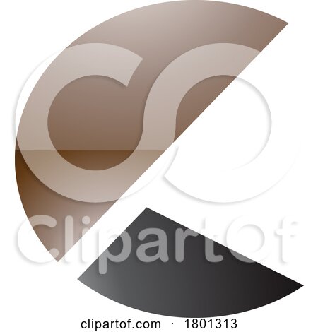 Brown and Black Glossy Letter C Icon with Half Circles by cidepix