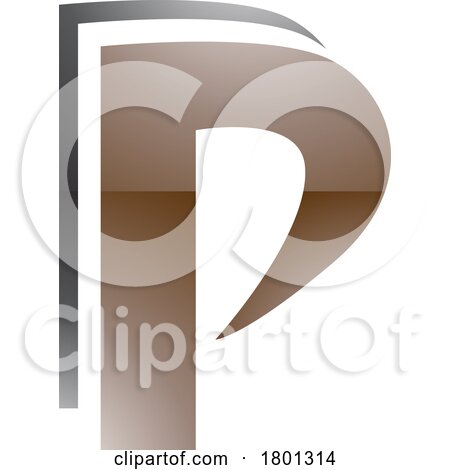 Brown and Black Glossy Layered Letter P Icon by cidepix