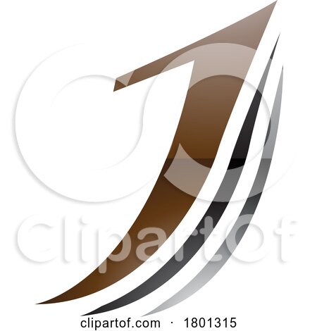 Brown and Black Glossy Layered Letter J Icon by cidepix