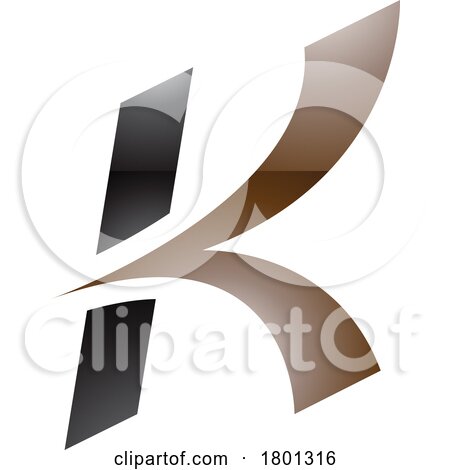 Brown and Black Glossy Italic Arrow Shaped Letter K Icon by cidepix