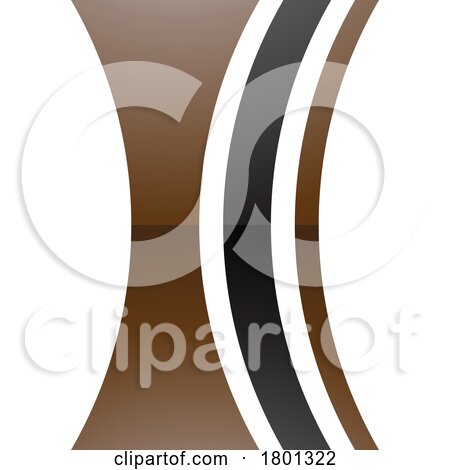 Brown and Black Glossy Concave Lens Shaped Letter I Icon by cidepix