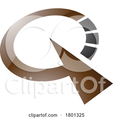 Brown and Black Glossy Clock Shaped Letter Q Icon by cidepix