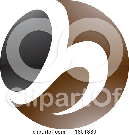 Brown and Black Glossy Circle Shaped Letter H Icon by cidepix