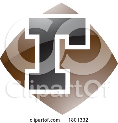 Brown and Black Glossy Bulged Square Shaped Letter R Icon by cidepix