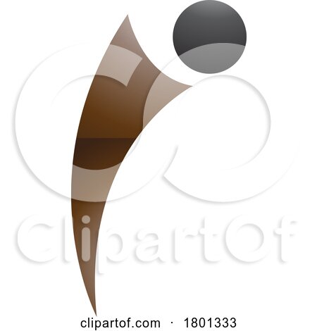 Brown and Black Glossy Bowing Person Shaped Letter I Icon by cidepix